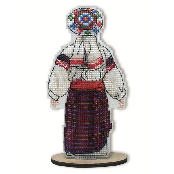 Игрушка Кукла Мотанка Набор для вышивания крестом на пластиковой канве Alisena 8136а 8136а фото