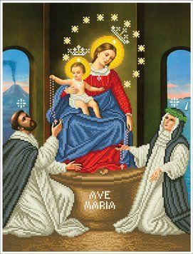 Матерь Божья Помпейская (частичная) Канва с нанесенным рисунком для вышивания бисером Солес МБП-ч-СХ МБП-ч-СХ фото