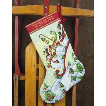 Набор для вышивания Dimensions 70-08853 Sledding Snowmen 70-08853 фото