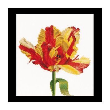 Red/Yellow Parrot tulip Linen Набор для вышивки крестом Thea Gouverneur gouverneur_519 gouverneur_519 фото