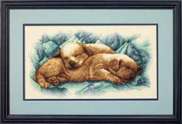 Набір для вишивки хрестиком Dimensions 35215 Peaceful Puppies 35215 фото
