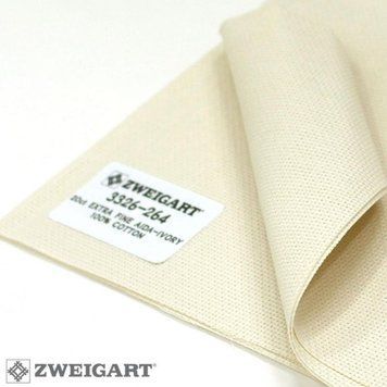 Aida extra fine 20 (ширина 110см) слонова кістка Тканина для вишивання Zweigart 3326/264 3326/264 фото