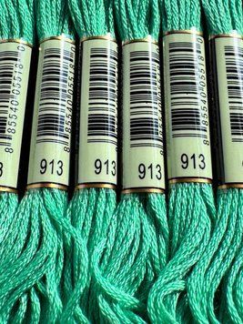 Мулине для вышивания AIRO №913 цвет Nile Green, Medium/Средний нильский зеленый 8м AIRO913 фото