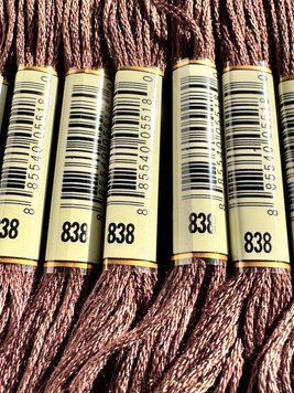 Мулине для вышивания AIRO №838 цвет Beige Brown, Very Dark/Очень темный бежево-коричневый 8м AIRO838 фото
