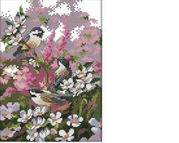 Три птички Набор для вышивания крестом с печатной схемой на ткани Joy Sunday D514 D514JS фото