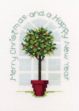 Набір для вишивання хрестиком Падуб Листівка Holly Tree And Holly Card Bothy Threads DWCDX32 DWCDX32 фото