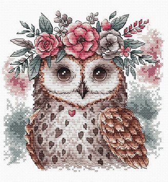 Сова в обідку. The Owl and his Natural Headband Набір для вишивання хрестиком AVA P028 P028 фото
