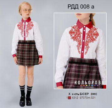 Заготовка под вышивку комбинированной рубашки для девочки (5-10 лет) ТМ КОЛЬОРОВА РДД-008 А РДД-008 А фото