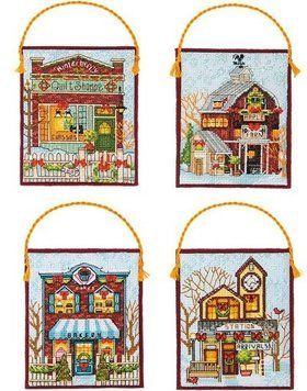 Набір для вишивання Dimensions 70-08954 Winter Village Ornaments 70-08954 фото