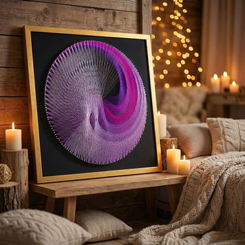 Набір String Art Colored spiral розмір 50х50 см EX-045 фото