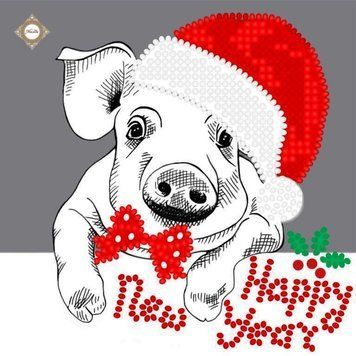 СЛМ-024 З Новим 2019! ТМ Міледі. Схема-мініатюра для вишивки бісером Міледі СЛМ-024 фото