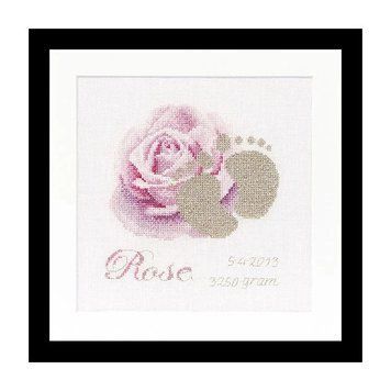 Birth Sampler Rose Linen Набір для вишивання хрестиком Thea Gouverneur gouverneur_508 gouverneur_508 фото