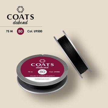 Нитка COATS Dabond 80 чорна 75 м, U9500/80/75 U9500/80/75 фото