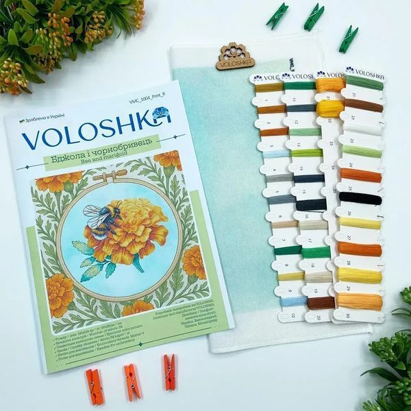 Бджола на чорнобривці Набір для вишивки хрестиком VOLOSHKA VМС_1004_Print_R VМС_1004_Print_R фото