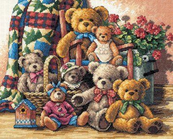 Набор для вышивки крестом Dimensions 35115 Teddy Bear Gathering 35115 фото