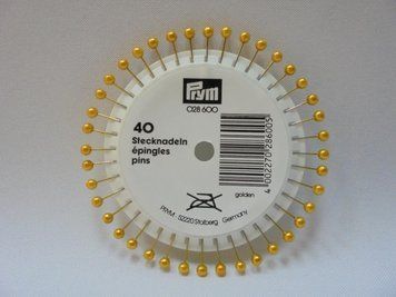 Булавки с жемчужной головкой 0,58 x 40мм (золотого цвета) Prym 028600 28600 фото