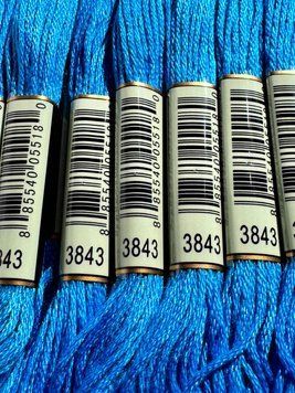 Муліне для вишивання AIRO №3843 колір Electric Blue/Електричний синій 8м AIRO3843 фото