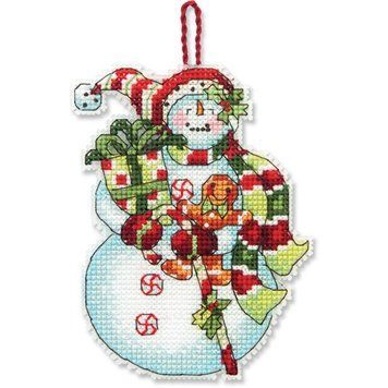 Набір для вишивання Dimensions 70-08915 Snowman with Sweets Ornament 70-08915 фото